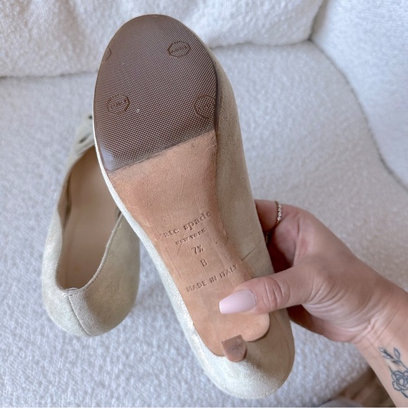 Kate Spade Leather Shimmer Butterfly Heels/Pumps 7.5 - Picture 5 of 6